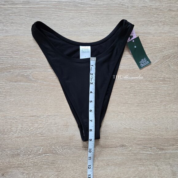 Wild Fable Womens Mid Rise Super Cheeky Bikini Bottom Black Small New With Tags - Picture 5 of 16